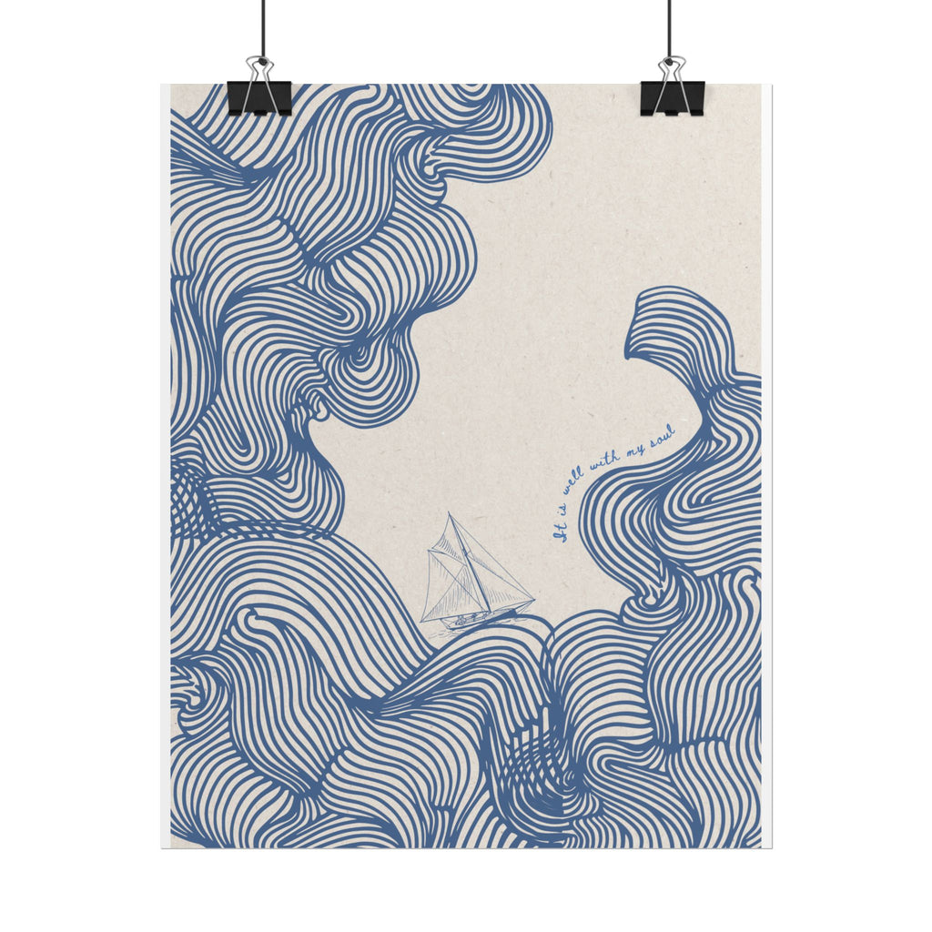 It Is Well With My Soul Waves Poster | Rolled Poster, Inspirational Poster