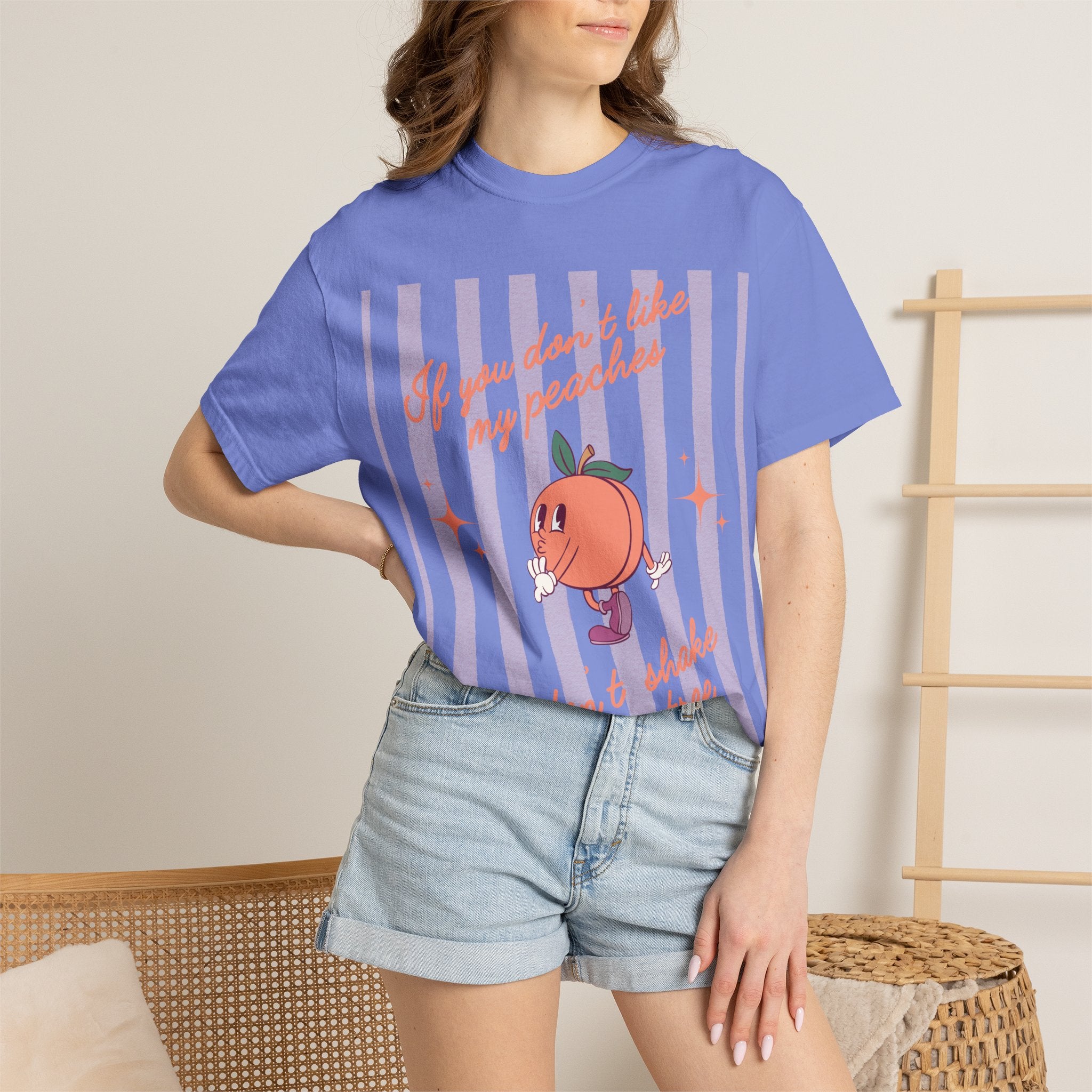 Peaches T-Shirt, If You Don't Like My Peaches Don't Shake My Tree T-shirt, Peach Graphic Tee