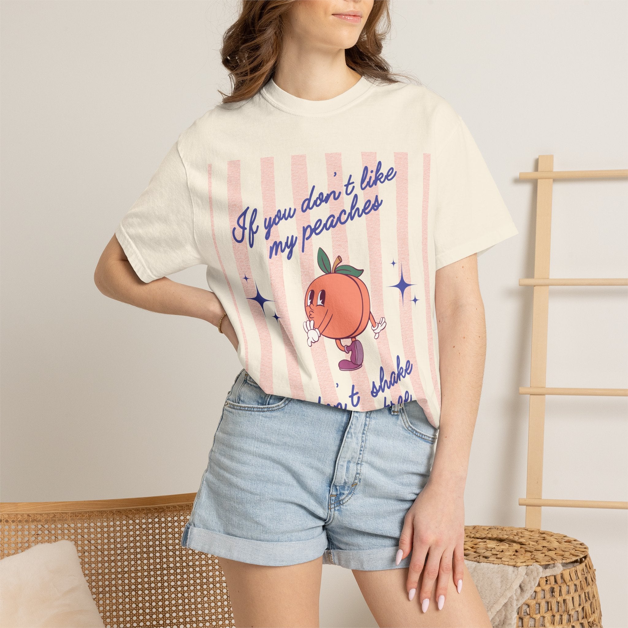 Peaches T-Shirt, If You Don't Like My Peaches Don't Shake My Tree T-shirt, Peach Graphic Tee